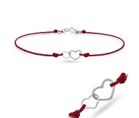 Matt Rope with Twin Heart Silver Anklet ANK-102